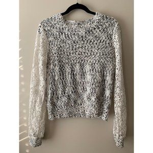 Lace sleeve sweater